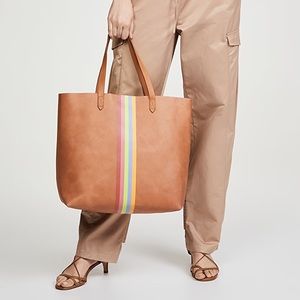 Madewell Transport Tote, Rainbow Stripe BNWT